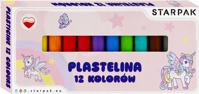 Plastelinë STARPAK Unicorn 536880, set me 12 ngjyra, për kalamaj, shumëngjyrëshe