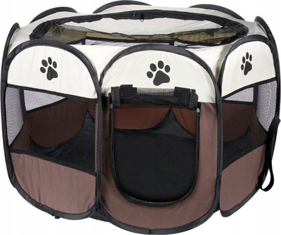 Пренослив кафез Leobert Playpen модел 15080, 74x74x43cm, за кучиња и мачки, кафен