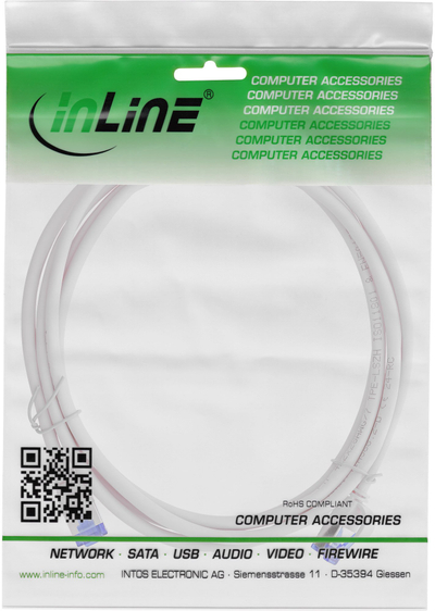 Kabllo rrjeti InLine Patch Slim Cat.6A, S/FTP, 3m, gri