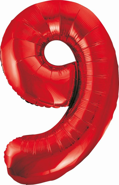 Balon folje Godan numri 9, 85 cm, e kuqe