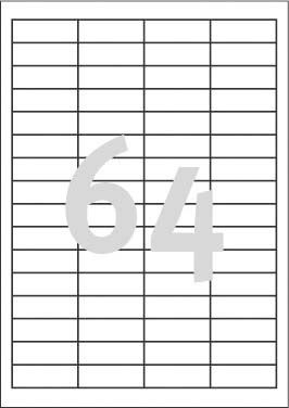 Etiketa vetëngjitëse Avery Zweckform 3667, 48.5x16.9 mm, 6400 copë, të bardha