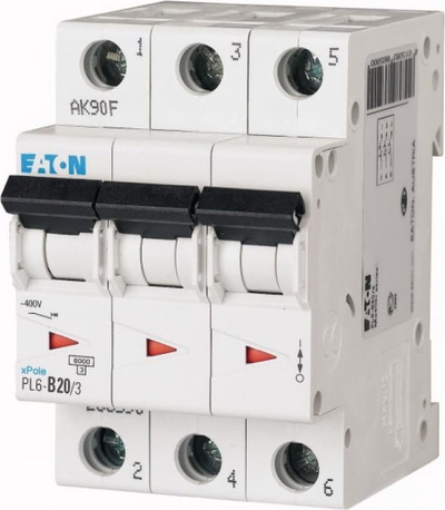 Nderpreres automatik trefazor Eaton S303 B20 PL6-B20/3, 20A, 400V, gri