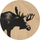 Nënfilxhan Coaster Moose, dru kompensatë, 10 cm, ngjyrë natyrale me print të zi