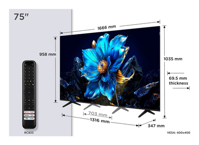 TV TCL 75P79K P79K Series, 75", QLED UHD, i zi