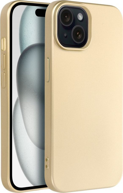 Mbulesë telefoni OEM Metallic për iPhone 15, metalike, ngjyrë e artë