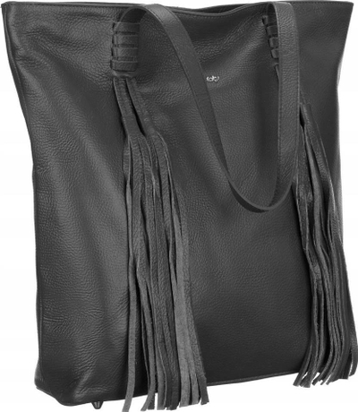 Çantë shpinore shopper Rovicky, lëkurë natyrale, me thekë, gri e errët