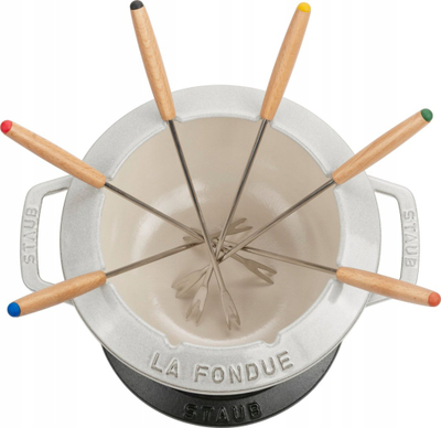 Set fondue Staub La Fondue, 20 cm, gize emajluar, White Truffle