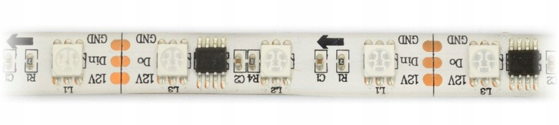 Shirit LED RGB WS2811, 5m, 12V, IP65, shumëngjyrësh
