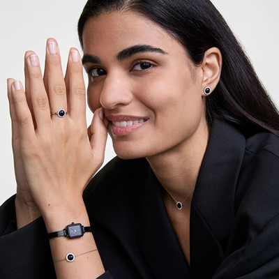 Orë për goca Daniel Wellington Quadro Mini 15x18 DW00100802, e zezë
