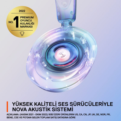 Kufje gaming SteelSeries Arctis Nova 1P, me kabllo, mikrofon që ul zhurmat, gri