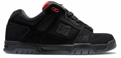 Atlete DC Shoes Stag Leather, lëkurë, përditshme, të zeza gri me të kuqe