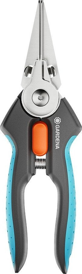Gërshërë kopshti Gardena GripCut 12213-20, për barishte edhe perime, çelik inox, portokalli