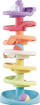 Игра за градење Quercetti PlayEco+ Spiral Tower Evo, 10 делови, со топчиња и звуци, повеќебојна