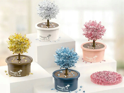 Set eksperimental për rritje kristalesh Crystal Growing Tree of Happiness, lodër edukative për fëmijë, dekor pemë