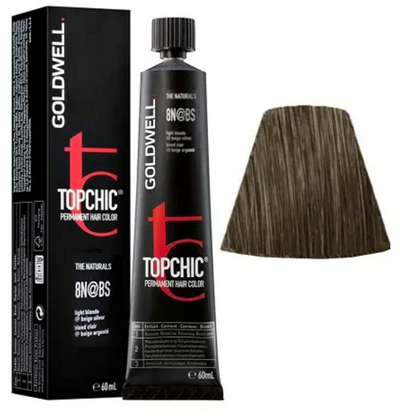 Bojë flokësh Goldwell Topchic Elumenated Naturals 8N@BS, light blonde beige silver, 60ml