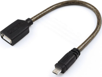Kabllo Unitek OTG, USB 2.0 A (F) në microUSB B (M), 0.22m, e zezë