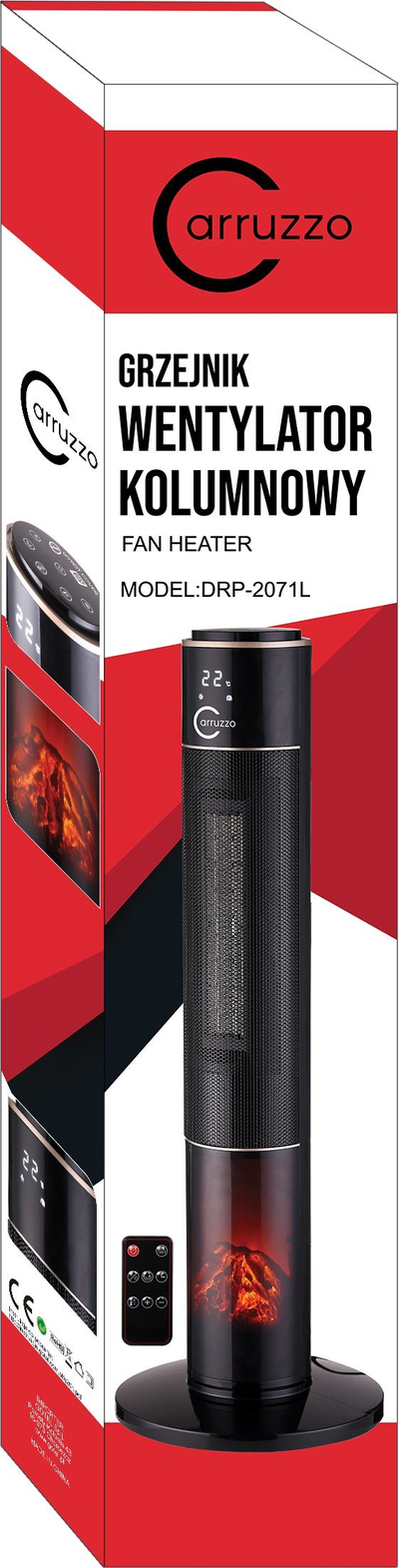 Ngrohës kolonë Carruzzo DRP-2071L, 2000W, me telekomandë, i zi