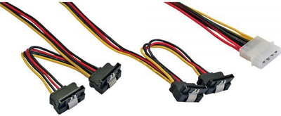 Кабел за енергија InLine 29672B Molex во SATA x4, 0.55m, повеќебоен