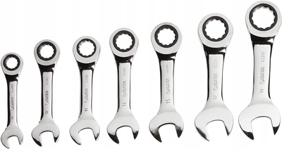 Set çelësa me mekanizëm SATA, 7 copë, 10 19 mm, argjendtë