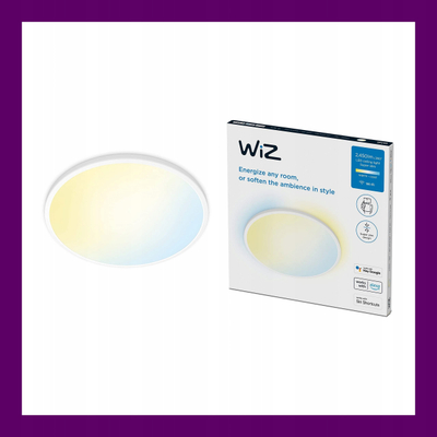 Plafonierë LED WiZ SuperSlim, 22W, 43cm, e bardhë
