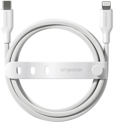 Kabllo USB C në Lightning PanzerGlass Empower Racing, 60W, 1.2m, USB 2.0, e bardhë argjendtë