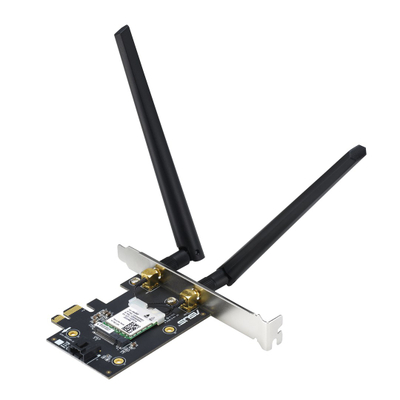 Kартичка за мрежа Asus PCE-AX1800, PCIe, Wi-Fi 6, Bluetooth 5.2, 1775 Mbps, црна