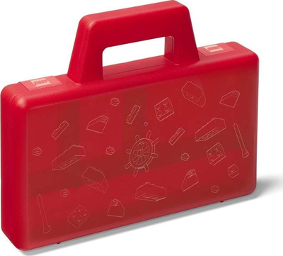 Çantë organizuese LEGO Transparent Red Sorting Case To Go, ndarje të brendshme, plastike, e kuqe