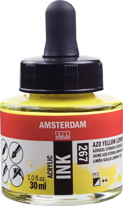 Bojë akrilike Amsterdam Acrylic Ink Azo Yellow Lemon, 30ml, e verdhë limoni