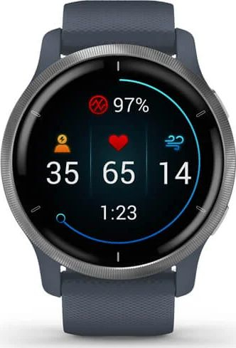 Smartwatch Garmin Venu 2, GPS, ekran 33 mm AMOLED, Blue Granite