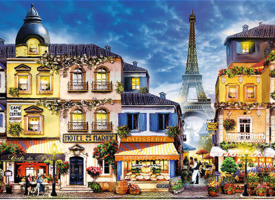 Puzzle druri Trefl Wood Craft French Alley, 1000 copa, shumëngjyrësh