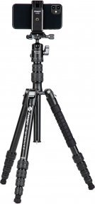 Tripod për kamerë Fotopro 58, alumin, kokë sferike, 8 kg, i zi