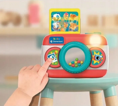 Lodër aparat fotografik Clementoni Baby Camera, me drita edhe tinguj, interaktive, plot ngjyra