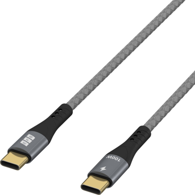 Kabllo USB C EFB Elektronik, 3m, 100W PD 3.0, gri