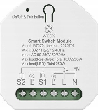 Kontrollus energjie Woox R7279, WiFi, me dy dalje, i bardhë