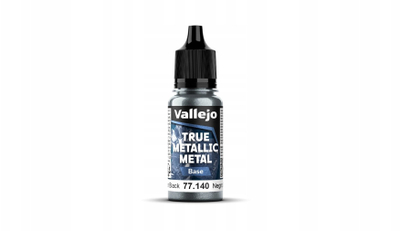 Bojë akrilike Vallejo True Metallic Metal Obsidian Black Base, 17ml, për miniatura, e zezë metalike
