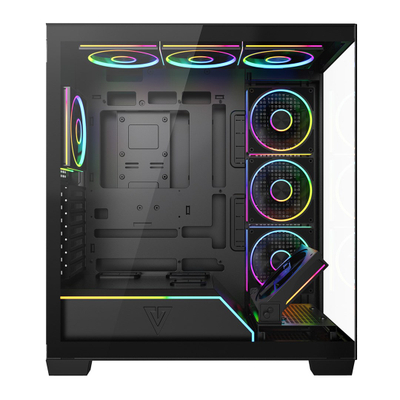 Kuti PC MODECOM Volcano Stellar Plus ARGB, mid tower, 8 ftohës 120mm, e zezë