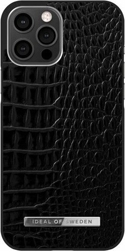 Mbrojtëse telefoni Ideal of Sweden, teksturë krokodili, për iPhone, e zezë