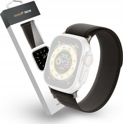 Rrip ore inteligjente RhinoTech Ultra Wild Trail për Apple Watch 38/40/41mm, najloni, me shirit ngjitës, zi gri