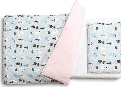 Set shtrati për kalama Sensillo Little Deer, 2 pjesë, 100x135 cm, gri me figura dreri