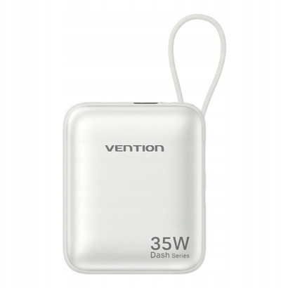 Powerbank Vention Mini, 10000mAh, 35W, USB‑C, bezhë
