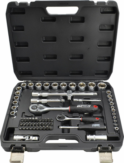 Set çelësa me racë Black Line, 1/4" dhe 1/2", 72 copë