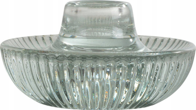 Mbajtëse qiriri Homea Ribbed Glass, xham i brinjëzuar, celadon