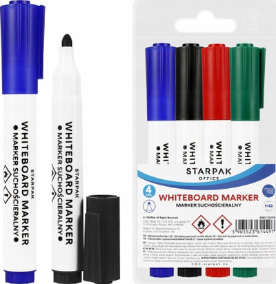 Set markerë whiteboard Starpak, 4 copë, ngjyra të ndryshme