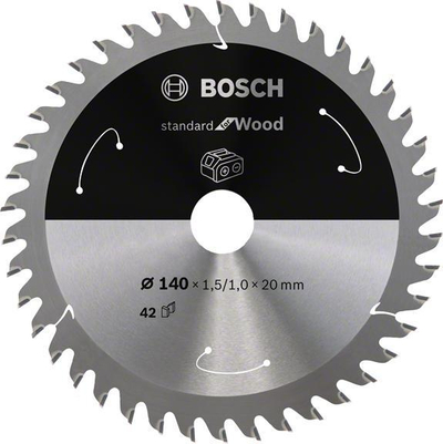 Disqe prerëse Bosch Standard Wood Accu B2608837672, 140mm, 42 dhëmbë
