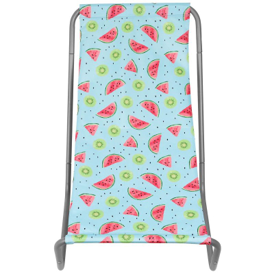 Shezlong palosës për plazh Enero Garden Fruit Melon, çelik, me çantë, blu me fruta