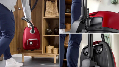Fshesë me korent Bosch BGB41RD3H, 4L, filtër HEPA, e kuqe e zezë