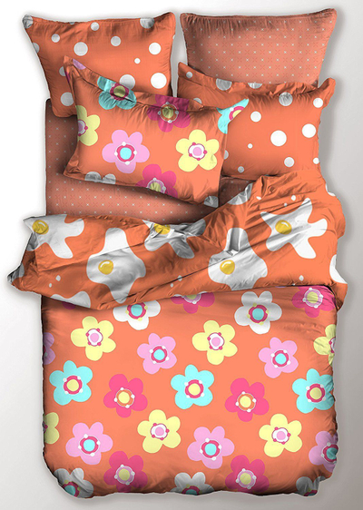 Set mbulesash krevati DecoKing Microfiber Bedding, 155x220 cm, mikrofibër poliester, portokalli shumëngjyrëshe