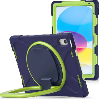 Mbulesë tableti Tech-Protect X-Armor për iPad 10.9 2022, me xham të fut më vete, me dorezë mbështetëse, blu-jeshile