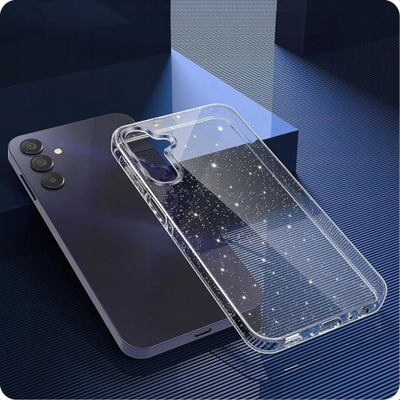 Mbulesë telefoni Tech-Protect FlexAir për Samsung Galaxy A56 5G, TPU i butë, me glitter, transparente