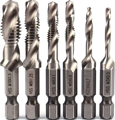 Set tapa shpimi SilverTools S11533, HSS, M3–M10, 6 copë